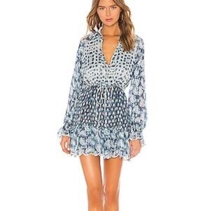 $450 NWT Hemant & Nandita size S Kaiyo Blue Metallic Mini Dress